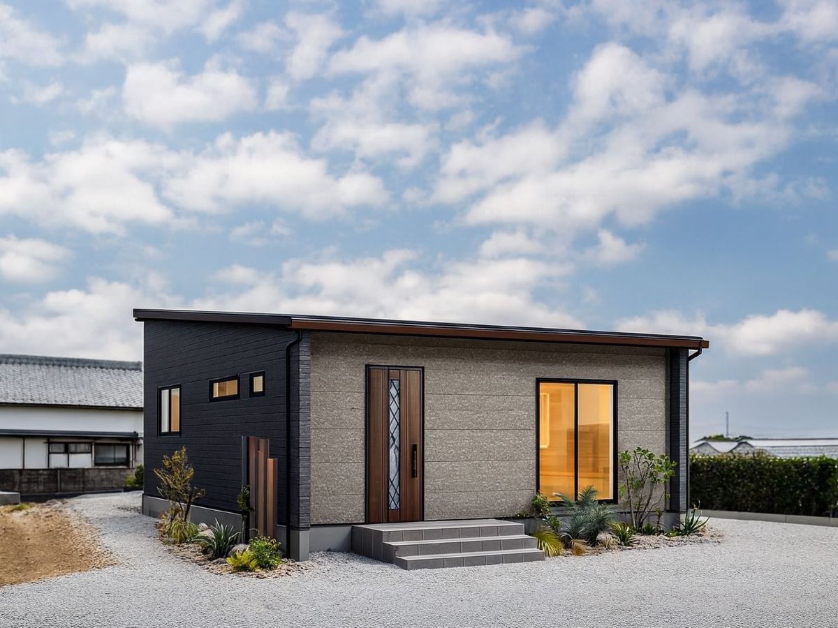 高級感と重厚感を纏う、黒と石目の外観デザイン