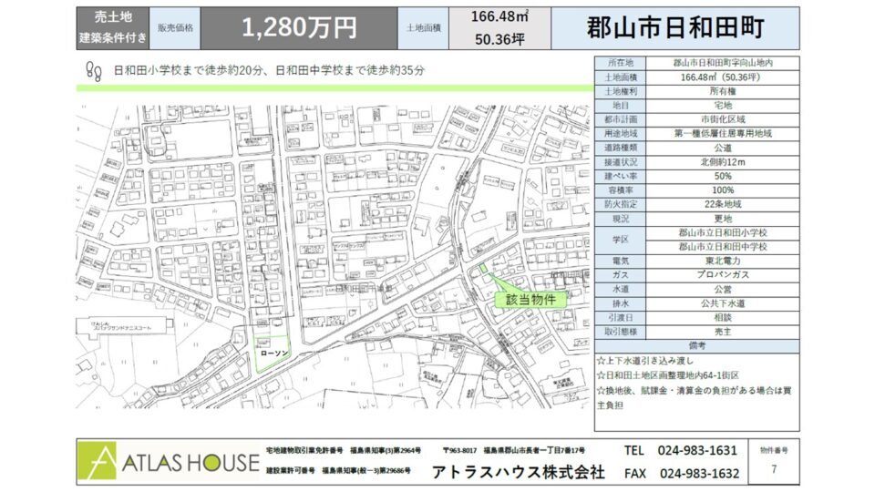 郡山市日和田町売地の写真